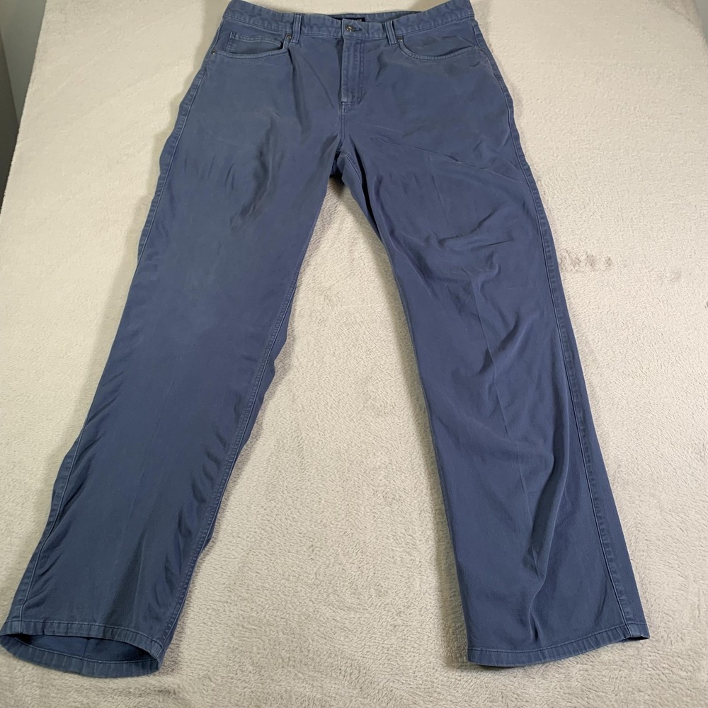 Roundtree & Yorke Pants Mens 36x32 Blue Khakis Stretch 5 Pocket Casual Work